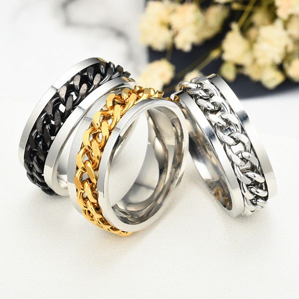 6/8/10/12mm punk style spinner chain men rotatable ring black blue stainless steel rotatable cool jewelry party gift wholesale
6/8/10/12mm punk style spinner chain men rotatable ring black blue stainless steel rotatable cool jewelry party gift wholesale