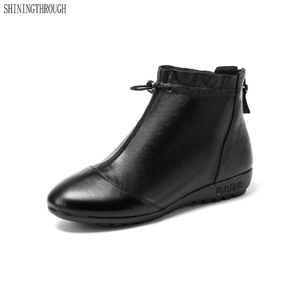 genuine leather women ankle boots low wedges heels warm short ladies shoes ladies autumn winter motorcycle boots shoes woman, Black
genuine leather women ankle boots low wedges heels warm short ladies shoes ladies autumn winter motorcycle boots shoes woman, Black