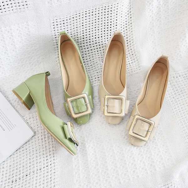 2020 new square toe pump women buckle shallow slip on loafers casual med heels shoes ladies slides designer zapatos de mujer, Black
2020 new square toe pump women buckle shallow slip on loafers casual med heels shoes ladies slides designer zapatos de mujer, Black