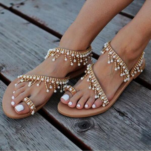 new women string bead beach shoes female comfortable flat heels sandals big size, Black
new women string bead beach shoes female comfortable flat heels sandals big size, Black