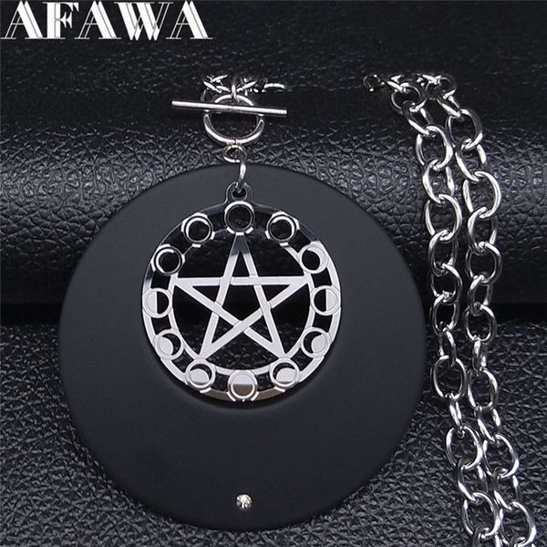 pendant necklaces 2021 gothic moon pentagram stainless steel choker necklace women black silver color jewelry collier gothique n20z1s02
pendant necklaces 2021 gothic moon pentagram stainless steel choker necklace women black silver color jewelry collier gothique n20z1s02