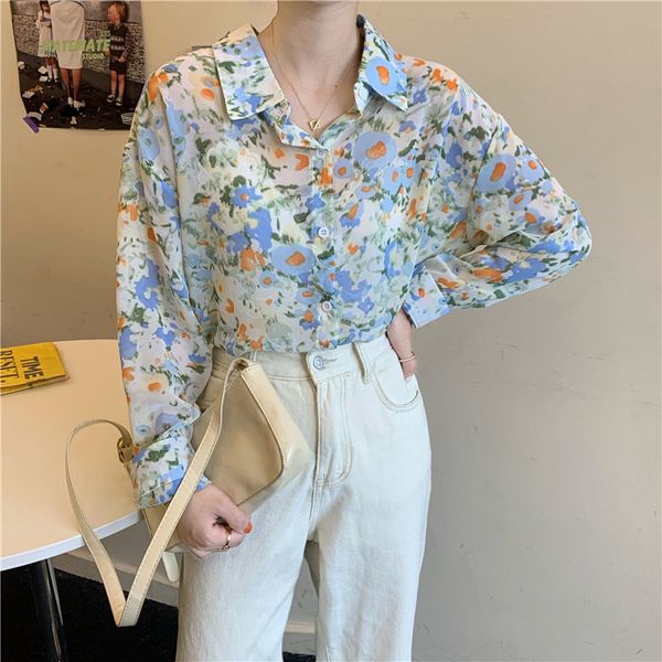 women's blouses & shirts loose printed sunscreen sweet full sleeves elegant florals casual office lady all-match high quality, White
women's blouses & shirts loose printed sunscreen sweet full sleeves elegant florals casual office lady all-match high quality, White