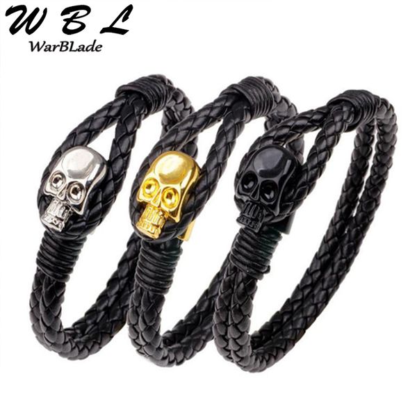 wbl 2020 punk skull bracelet fashion black braided geunine leather bracelets bangles men jewelry wristband vintage, Golden;silver
wbl 2020 punk skull bracelet fashion black braided geunine leather bracelets bangles men jewelry wristband vintage, Golden;silver