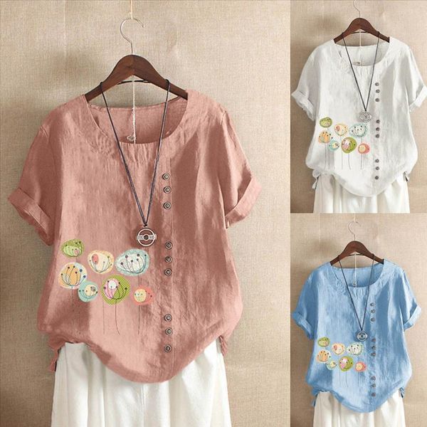 women casual plus size o neck floral printed loose polyester button tunic shirt blouse larga blusas mujer verano, White
women casual plus size o neck floral printed loose polyester button tunic shirt blouse larga blusas mujer verano, White
