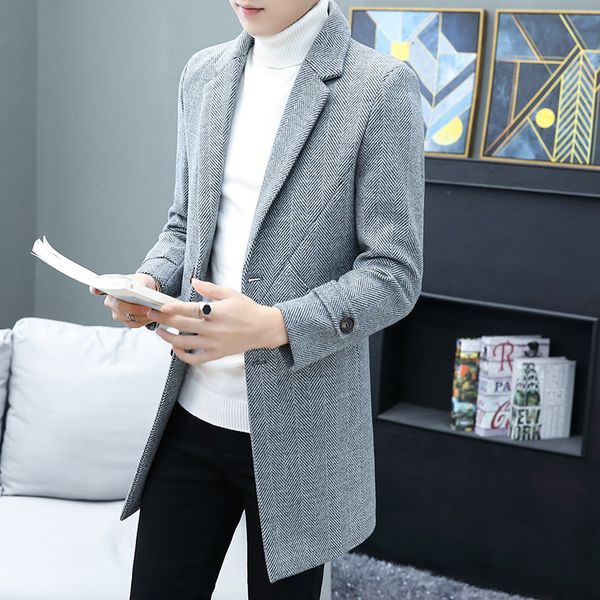 men's wool & blends woolen trench coat men mid-length solid slim korean joker overcoat jacket mens clothing streetwear vintage fashion, Black
men's wool & blends woolen trench coat men mid-length solid slim korean joker overcoat jacket mens clothing streetwear vintage fashion, Black
