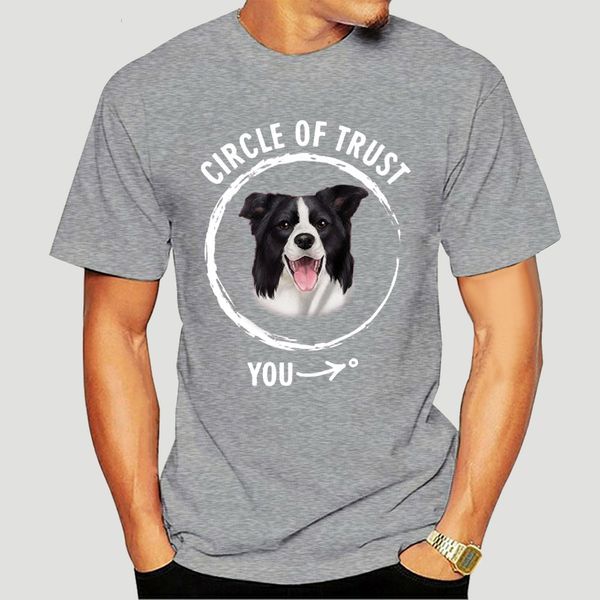 2019 fashion short sleeve black t shirt 100% circle of trust - border collie breed, gift for dog lover short sleeve shirt-3242a