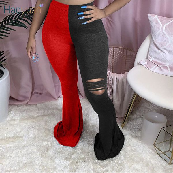 haoyuan plus size hole flare pants fall women clothing joggers elastic leggings bell bottom trouser fashion sweat pants, Black;white
haoyuan plus size hole flare pants fall women clothing joggers elastic leggings bell bottom trouser fashion sweat pants, Black;white