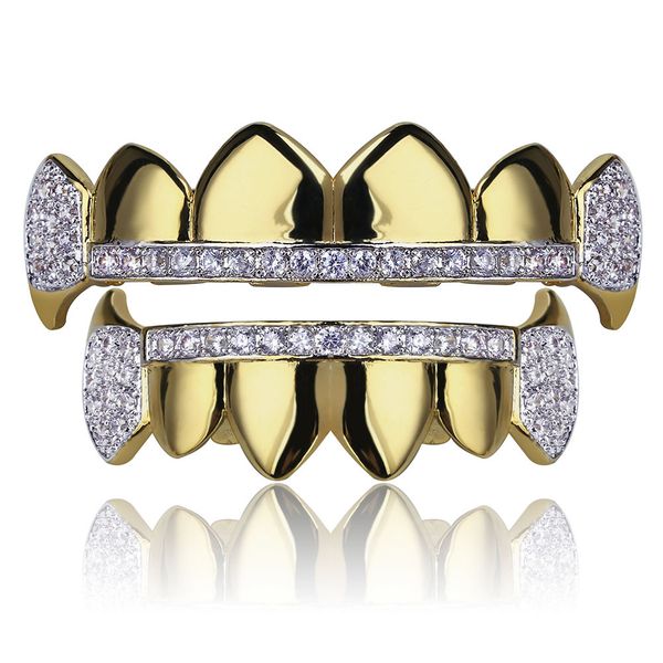 18k real gold teeth grillz caps iced out & bottom vampire fangs dental grill set wholesale, Black
18k real gold teeth grillz caps iced out & bottom vampire fangs dental grill set wholesale, Black