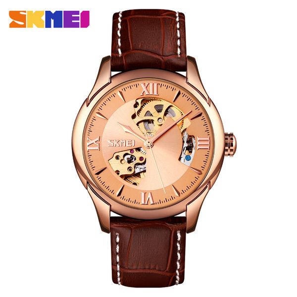 luxury leather automatic watch men fashion brand skmei mechanical watches hollow men's watch clock relogio masculino 9223 mens, Slivery;brown
luxury leather automatic watch men fashion brand skmei mechanical watches hollow men's watch clock relogio masculino 9223 mens, Slivery;brown
