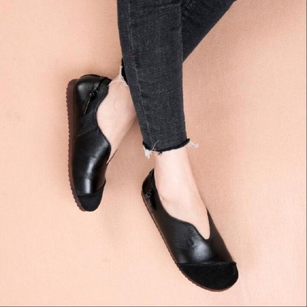 2020 new genuine leather flat shoes retro soft soles women casual shoes non-slip comfortable mom women flats, Black
2020 new genuine leather flat shoes retro soft soles women casual shoes non-slip comfortable mom women flats, Black