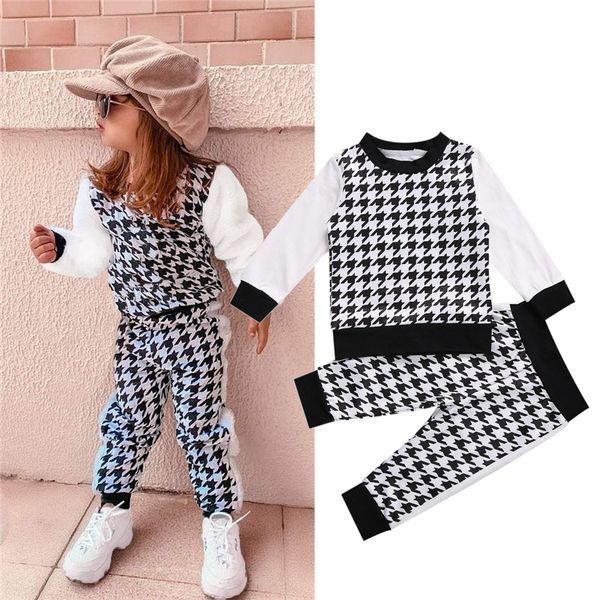 2020 autumn toddler girls fashion clothes sets long sleeve plaid patchwork pullover sweatshirt pants outfit, White
2020 autumn toddler girls fashion clothes sets long sleeve plaid patchwork pullover sweatshirt pants outfit, White