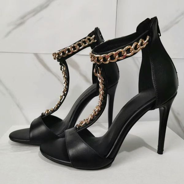 shofoo shoes,beautiful fashionable women's shoes, leather, chain decoration, about 11cm high-heeled sandals, women's sandals, Black
shofoo shoes,beautiful fashionable women's shoes, leather, chain decoration, about 11cm high-heeled sandals, women's sandals, Black