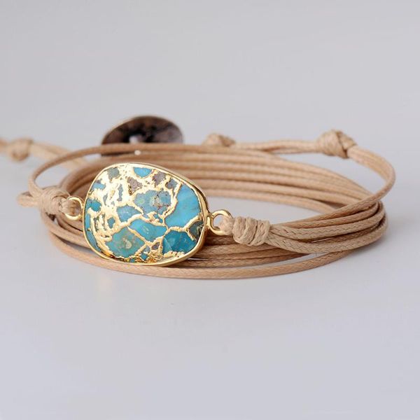 charm bracelets stone turquoises long vegan cord friendship wrap bracelet bijoux femme women jewelry wholesale drop, Golden;silver
charm bracelets stone turquoises long vegan cord friendship wrap bracelet bijoux femme women jewelry wholesale drop, Golden;silver