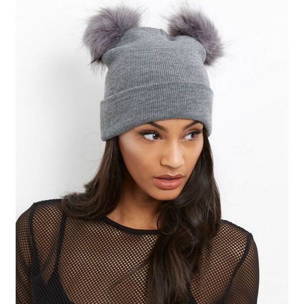 new ball cap 2 poms winter hat for women girl 's woolen hat knitted cotton beanies cap brand new thick warm female fashion, Blue;gray
new ball cap 2 poms winter hat for women girl 's woolen hat knitted cotton beanies cap brand new thick warm female fashion, Blue;gray
