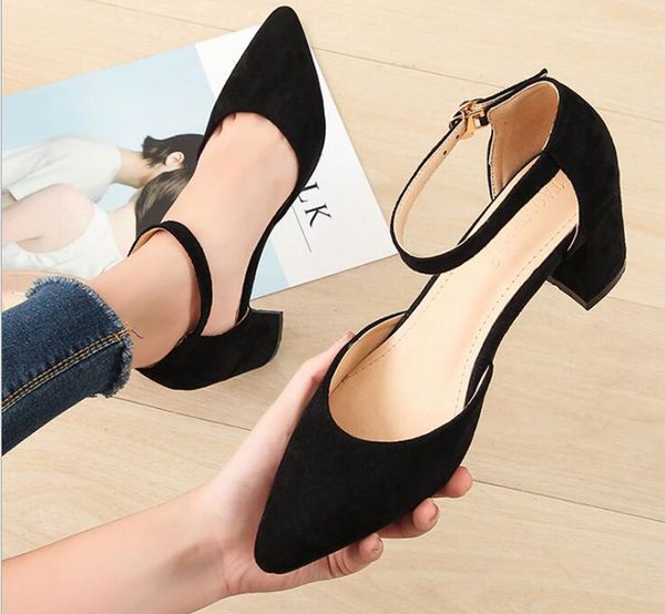 dress shoes sandals women's summer high heels fashion single bag head hollow thick 5cm, Black
dress shoes sandals women's summer high heels fashion single bag head hollow thick 5cm, Black