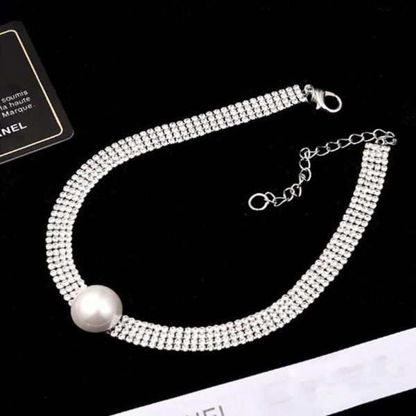 wholesale bling bling crystal rhinestone chokers necklace pearl clavicle chain women wedding party jewelry support mix, Gray
wholesale bling bling crystal rhinestone chokers necklace pearl clavicle chain women wedding party jewelry support mix, Gray