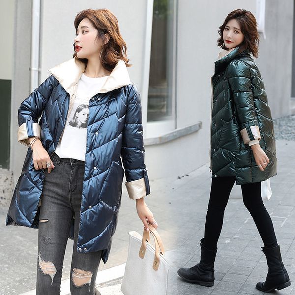 2020 new winter women stand-up collar coat solid color bright loose women fashion jackets thicken warm woman clothing parkas l54, Black
2020 new winter women stand-up collar coat solid color bright loose women fashion jackets thicken warm woman clothing parkas l54, Black
