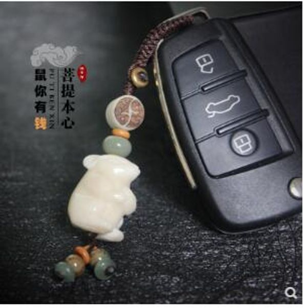 ivory fruit carving zodiac cute mouse keychain pendant car key bag ornaments natal men and women gifts, Silver
ivory fruit carving zodiac cute mouse keychain pendant car key bag ornaments natal men and women gifts, Silver