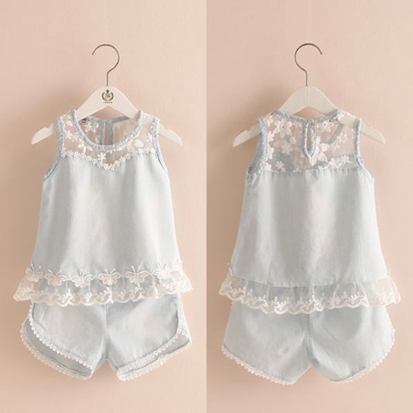 summer 2-10t years old kids baby girls clothes birthday lace flower patchwork vest t shirt+shorts denim blue 2 piece sets, White
summer 2-10t years old kids baby girls clothes birthday lace flower patchwork vest t shirt+shorts denim blue 2 piece sets, White