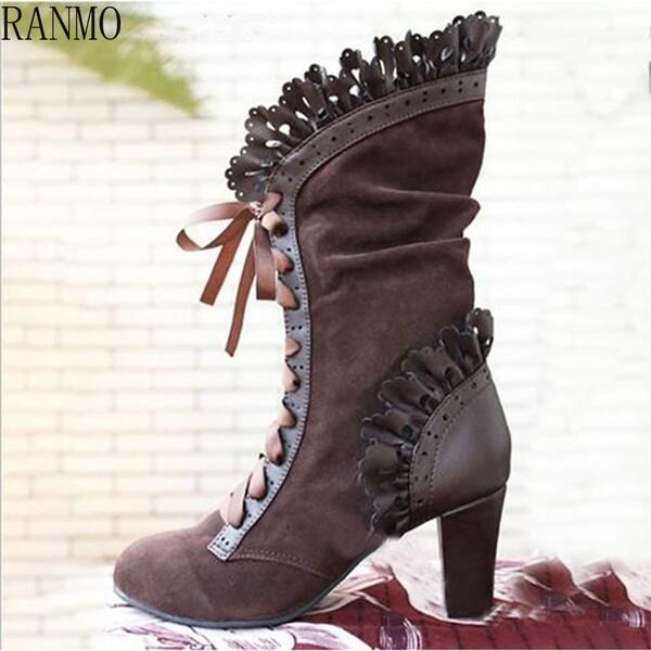 2020 winter women boots shoes fashion vintage lace-up mid boots women round cowboy high heels booties shoes woman botas mujer, Black
2020 winter women boots shoes fashion vintage lace-up mid boots women round cowboy high heels booties shoes woman botas mujer, Black