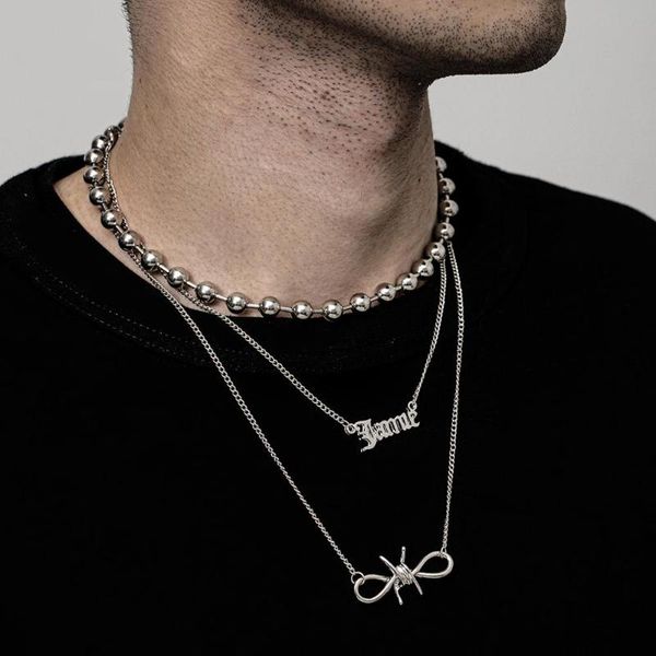 lacteo neo gothic 8 thorns pendant necklace street punk multi layer stainless steel bead chain choker necklace for women and men, Silver
lacteo neo gothic 8 thorns pendant necklace street punk multi layer stainless steel bead chain choker necklace for women and men, Silver