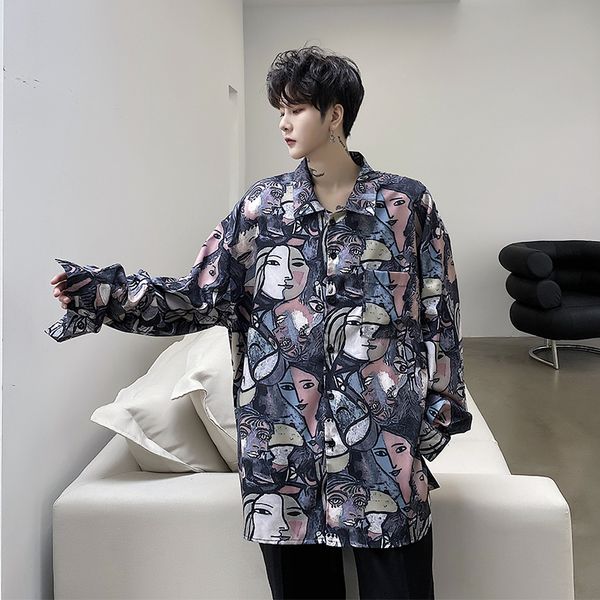 male streetwear hip hop vintage loose dress shirts men fashion print casual long sleeve shirt, White;black
male streetwear hip hop vintage loose dress shirts men fashion print casual long sleeve shirt, White;black