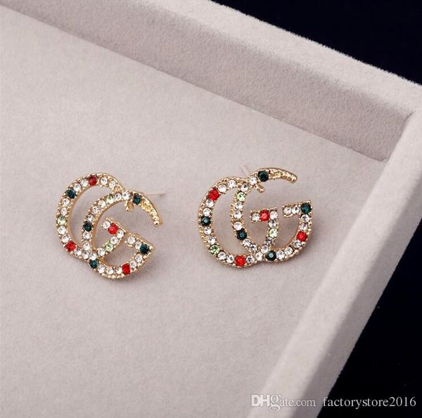 with red white green stone women jewelry stud letter earrings with crystal for party, Golden;silver
with red white green stone women jewelry stud letter earrings with crystal for party, Golden;silver