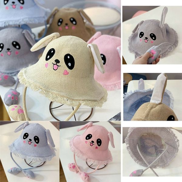4-10t baby girls boys sun straw summer cap funny ears sunhat wide brim hat beach, Blue;gray
4-10t baby girls boys sun straw summer cap funny ears sunhat wide brim hat beach, Blue;gray