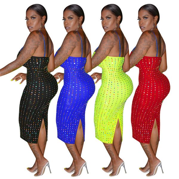 spaghetti strap women dresses fashion slash neck colorful rhinestone women bodycon dress women designer clothes, Black;gray
spaghetti strap women dresses fashion slash neck colorful rhinestone women bodycon dress women designer clothes, Black;gray