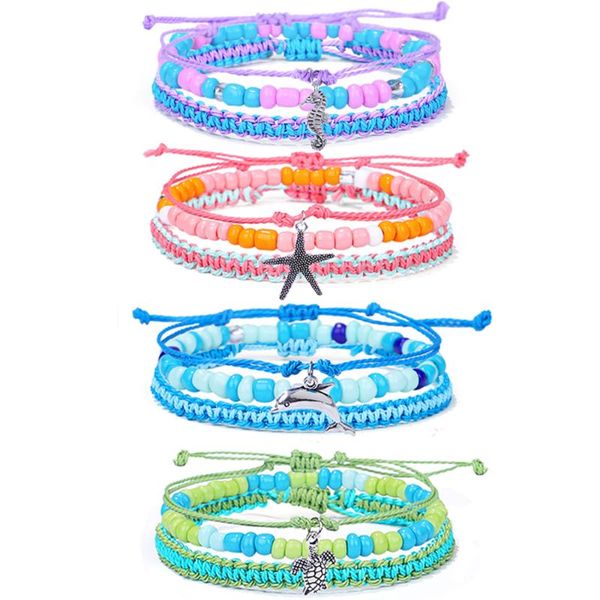 handmade sea animal bracelets for girls braided waterproof wax thread bracelet set for women stretch beaded bracelets, Golden;silver
handmade sea animal bracelets for girls braided waterproof wax thread bracelet set for women stretch beaded bracelets, Golden;silver