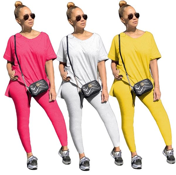 женщины tracksuit дизайнер solid color v-образным вырезом с коротким рукавом футболки брюки леггинсы двухкусочный костюмы мода повседневная, Gray
женщины tracksuit дизайнер solid color v-образным вырезом с коротким рукавом футболки брюки леггинсы двухкусочный костюмы мода повседневная, Gray