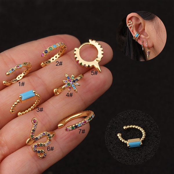 1 pcs mix kinds trendy cute mini heart circle ear bone hoop cuff earrings new color cz zircon snake ear jewelry, Golden;silver 
1 pcs mix kinds trendy cute mini heart circle ear bone hoop cuff earrings new color cz zircon snake ear jewelry, Golden;silver