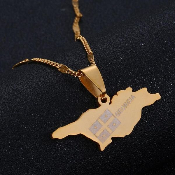 stainless steel georgia map pendant necklace gold color georgian map chain jewelry, Silver
stainless steel georgia map pendant necklace gold color georgian map chain jewelry, Silver