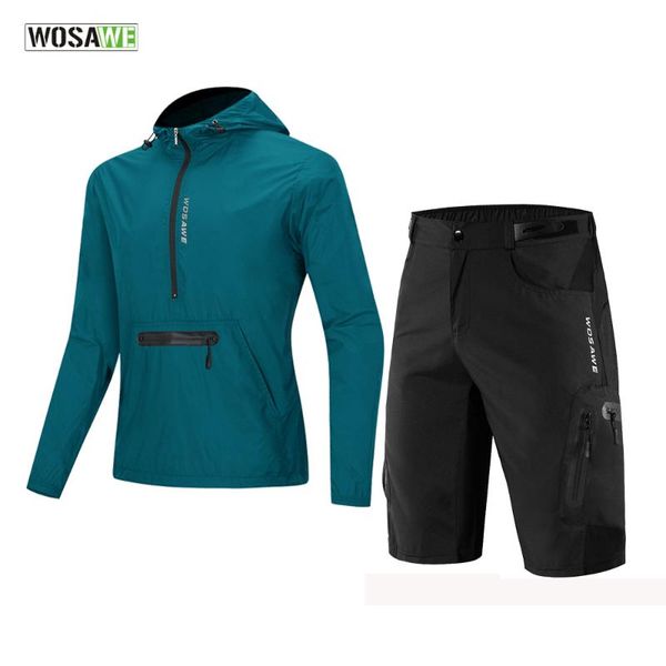 wosawe men cycling jacket set partial zipper waterproof windbreaker + bermuda reflective running coat mtb bike cycling clothing, Black;blue
wosawe men cycling jacket set partial zipper waterproof windbreaker + bermuda reflective running coat mtb bike cycling clothing, Black;blue