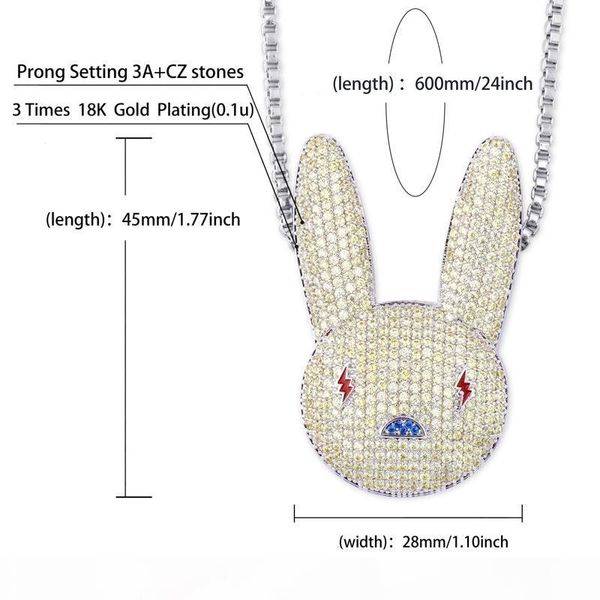 new fashion trendy europe and america men women necklace gold plated full cz rabbit pendant necklace with box chain nice gift for friend, Silver
new fashion trendy europe and america men women necklace gold plated full cz rabbit pendant necklace with box chain nice gift for friend, Silver