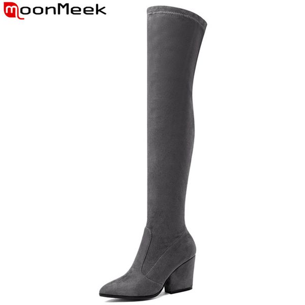 moonmeek big size 33-43 thigh high boots women pointed toe flock over the knee boots thick high heels black prom shoes
moonmeek big size 33-43 thigh high boots women pointed toe flock over the knee boots thick high heels black prom shoes