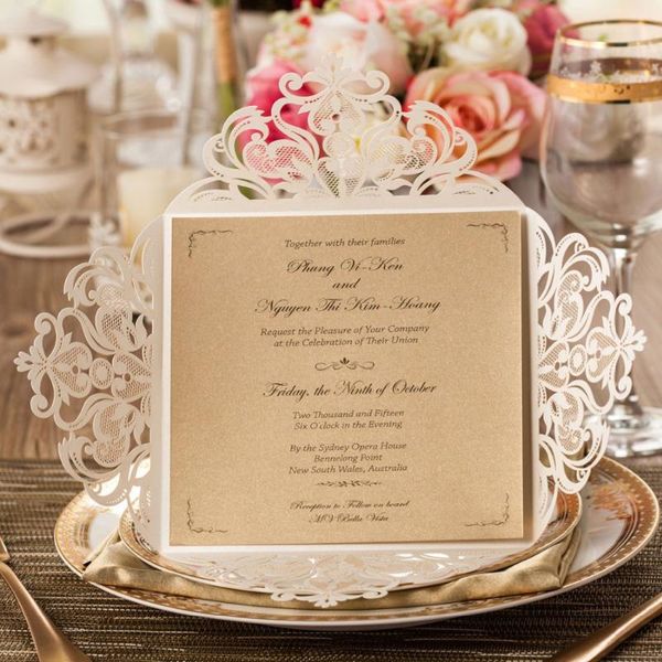 greeting cards 1pcs wishmade gold ivory laser cut wedding invitations card with envelopes for engagement birthday baby bridal party supplies
greeting cards 1pcs wishmade gold ivory laser cut wedding invitations card with envelopes for engagement birthday baby bridal party supplies