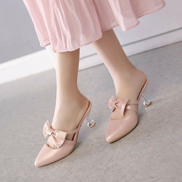 women's bows kitten heels pointed toe pumps slipper sandals casual shoes slip on, Black
women's bows kitten heels pointed toe pumps slipper sandals casual shoes slip on, Black