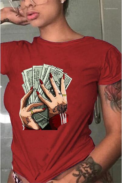 sleeve casual plus size womens clothes summer ladies designer tshirts slim dollar in hands pattern printed short, White
sleeve casual plus size womens clothes summer ladies designer tshirts slim dollar in hands pattern printed short, White