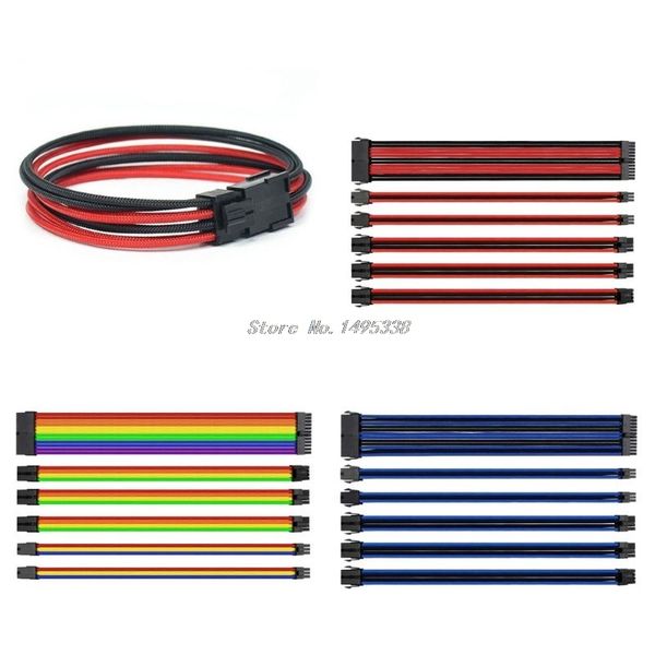 basic extension cable kit - mixed color sleeved atx 24pin, eps 4+4pin, pci-e 6+2pin, pci-e 6pin power extension cable whosale
basic extension cable kit - mixed color sleeved atx 24pin, eps 4+4pin, pci-e 6+2pin, pci-e 6pin power extension cable whosale