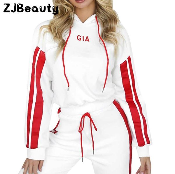 fashion tracksuit for women 2pcs exercise sets colorblock striped hooded sweater set long sleeve crop + pants sportswear#g4, White;black
fashion tracksuit for women 2pcs exercise sets colorblock striped hooded sweater set long sleeve crop + pants sportswear#g4, White;black