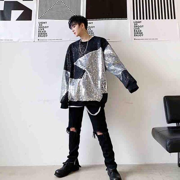 men's sweaters pullover fashion store hip hop plush autumn loose ins sequin crew neck sweater night guochao jacket, White;black
men's sweaters pullover fashion store hip hop plush autumn loose ins sequin crew neck sweater night guochao jacket, White;black