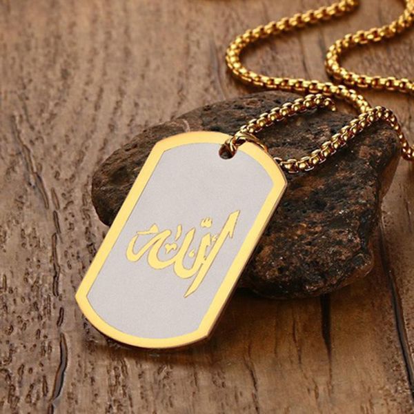 stainless steel arabic pendant necklace black gold dog tag necklaces jewelry gift for women men, Silver
stainless steel arabic pendant necklace black gold dog tag necklaces jewelry gift for women men, Silver