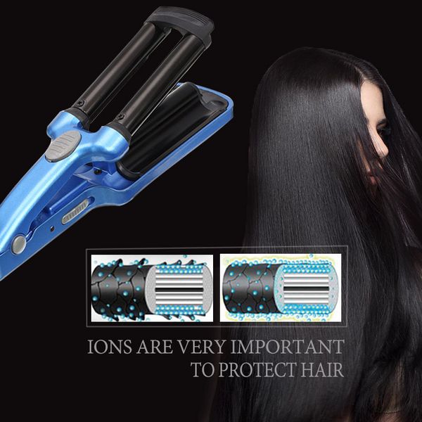 professional wave hair styler 3 barrels big wave curling iron hair curlers crimping iron fluffy waver salon styling tools, Black
professional wave hair styler 3 barrels big wave curling iron hair curlers crimping iron fluffy waver salon styling tools, Black