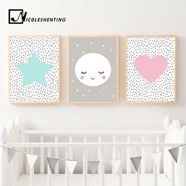pink heart moon star wall art canvas poster kawaii cartoon nordic nursery prints painting picture children bedroom decoration
pink heart moon star wall art canvas poster kawaii cartoon nordic nursery prints painting picture children bedroom decoration