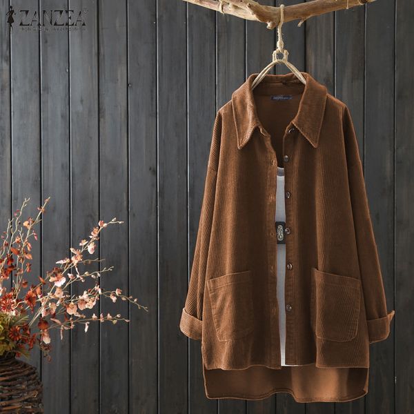 zanzea corduroy turn-down collar shirts 2020 vintage women button-down blouses casual solid loose blusas femininas oversize, White
zanzea corduroy turn-down collar shirts 2020 vintage women button-down blouses casual solid loose blusas femininas oversize, White