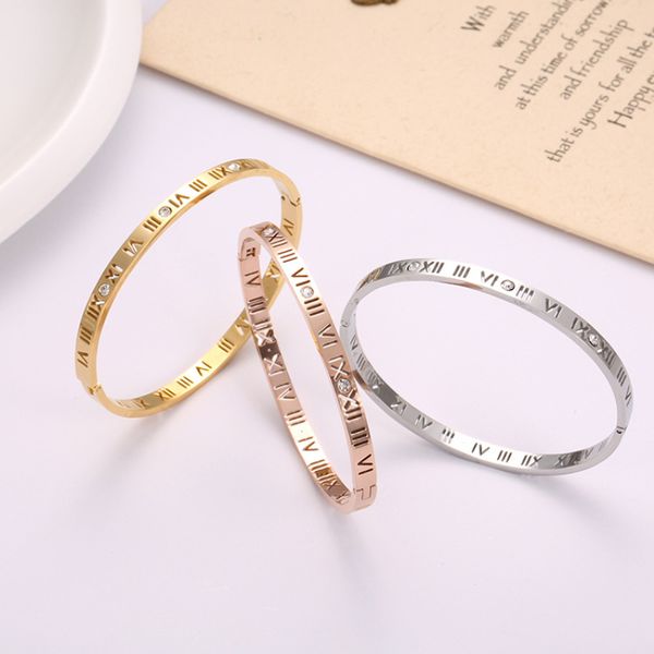 women's roman digital titanium steel bracelets trend new hollowed letter couple bracelets rose gold nail diamond bangle women's je, Black
women's roman digital titanium steel bracelets trend new hollowed letter couple bracelets rose gold nail diamond bangle women's je, Black