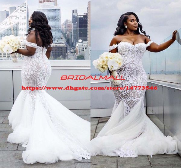 Plus Size Mermaid Wedding Dresses 2020 Off The Shoulder Trumpet Bridal Gowns Sweep Train Tulle Lace African Wedding Dress Vestidos De Novia
Plus Size Mermaid Wedding Dresses 2020 Off The Shoulder Trumpet Bridal Gowns Sweep Train Tulle Lace African Wedding Dress Vestidos De Novia