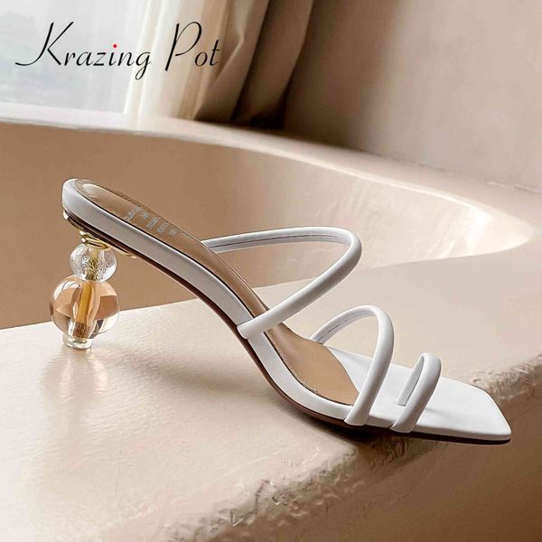 krazing pot genuine leather narrow band fashion mature high strange heel slip on shoes slingback flip flop sandals women l51, Black
krazing pot genuine leather narrow band fashion mature high strange heel slip on shoes slingback flip flop sandals women l51, Black