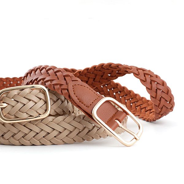2020 fashion solid color female buckle belt 110x2.3cm handmade braided square gold metal buckle belt women casual waistband, Black;brown
2020 fashion solid color female buckle belt 110x2.3cm handmade braided square gold metal buckle belt women casual waistband, Black;brown